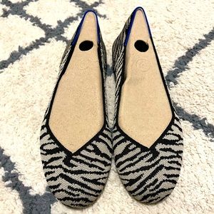 Rothy’s Black Zebra Flats Size 6